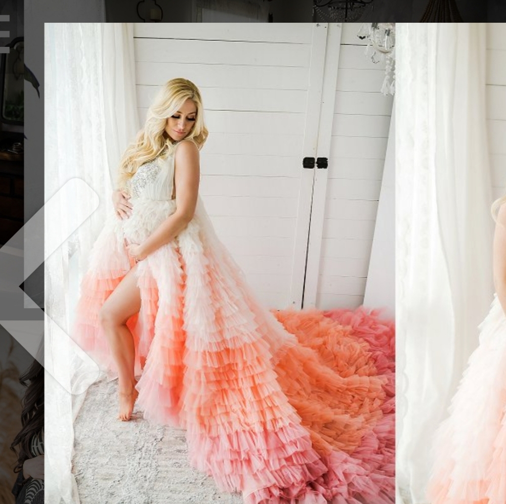 Elegant Ombre Ruffle Gown